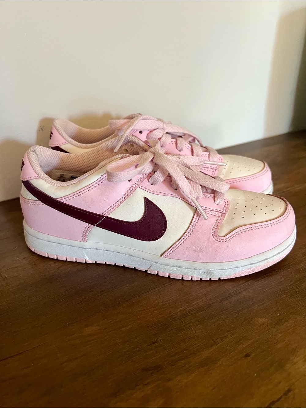 Nike Dunk Low Pink Foam Kids Youth Size. Great used condition